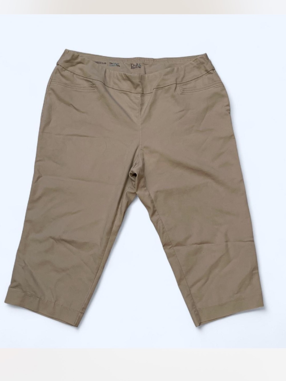 Comfort Stretch Women's Khaki Capri Pants- Classic Fit